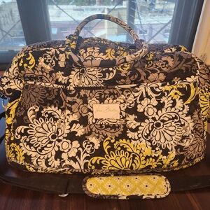 Vera Bradley Baroque Floral Bag - Black, Yellow, White